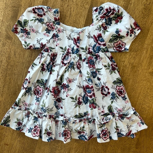 Janie and Jack Floral Puff Sleeve Dress Toddler Girls 12-18 Months - Picture 2 of 10